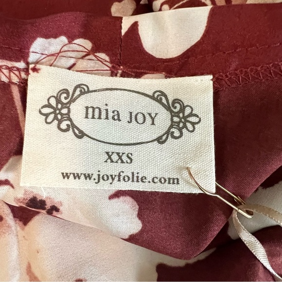 Joyfolie Boho Romantic Cottagecore Chic Satin Pomona Duster Robe Rust Floral XXS - Picture 9 of 13